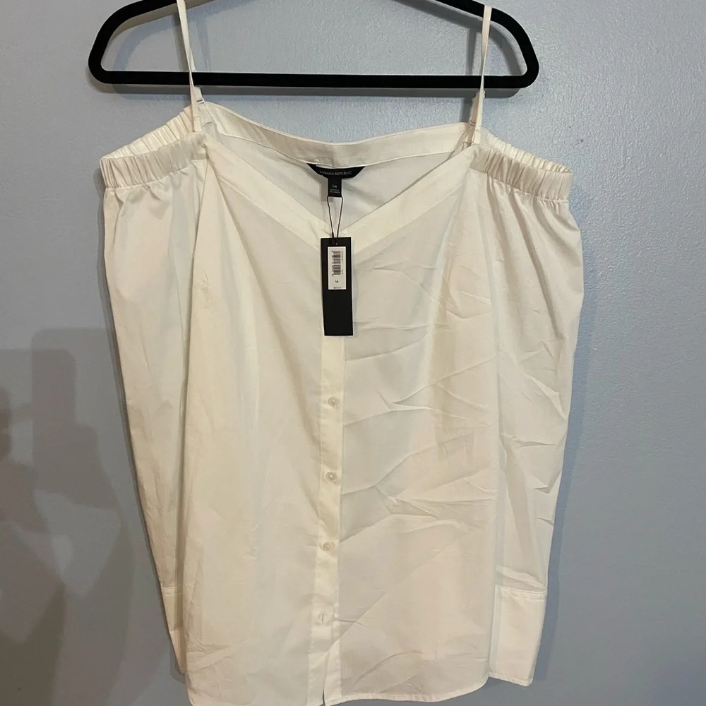 NWT Banana Republic Off Shoulder Button Down Size 14 - Picture 5 of 12